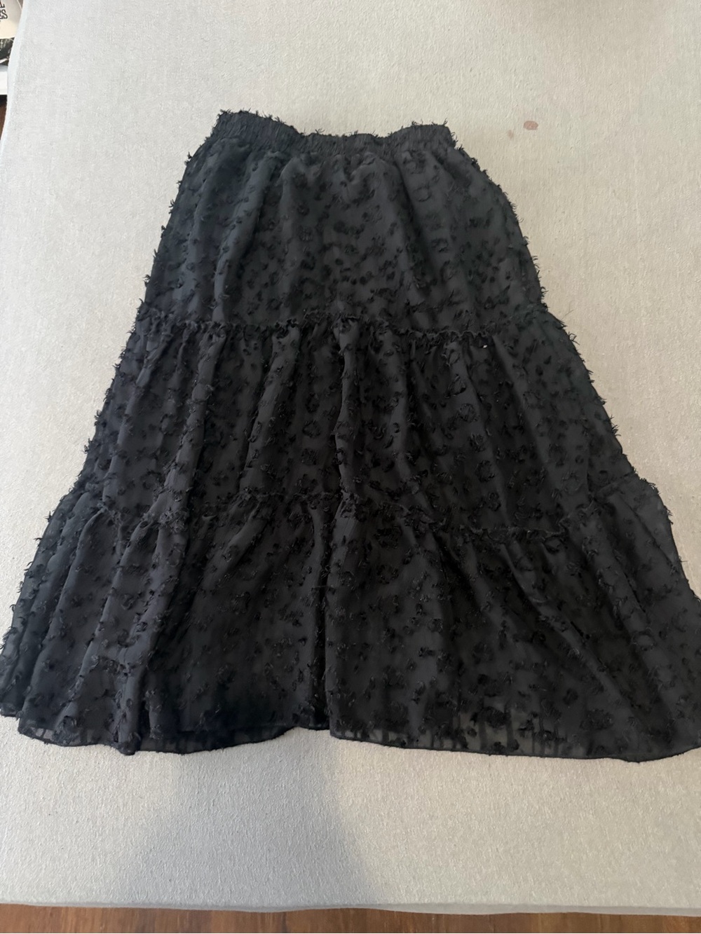 Black Tiered Midi Skirt - Unbranded